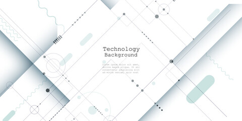 Obraz premium Vector Abstract circuit board pattern, Illustration high tech computer, engineering, science, internet connection technology on white color background. Datum digital technology and futuristic concept
