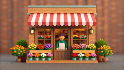 Charming Flower Shop Exterior 