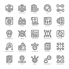 Tech Service Icon pack for your website, mobile, presentation, and logo design. Tech Service Icon outline design. Vector graphics illustration and editable stroke.