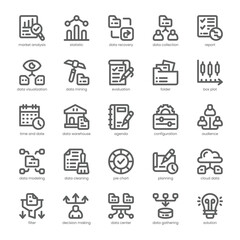 Data Analytics Icon pack for your website, mobile, presentation, and logo design. Data Analytics Icon outline design. Vector graphics illustration and editable stroke.