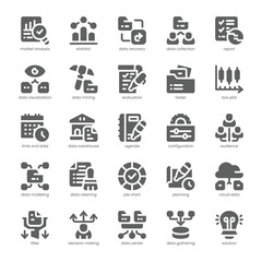 Data Analytics Icon pack for your website, mobile, presentation, and logo design. Data Analytics Icon solid design. Vector graphics illustration and editable stroke.