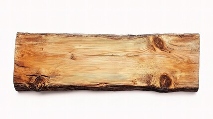 Fototapeta premium Natural Wooden Plank with Unique Grain Texture Isolated on White
