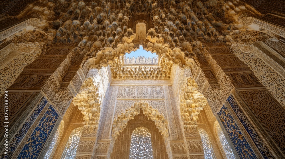 Aufkleber Intricate and ornate islamic architecture features complex carvings and patterns