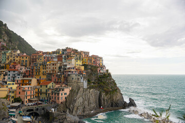 Naklejka premium Views of colourful houses in Manarola, Cinque Terre