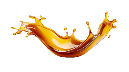 Amber liquid splash dynamic flow black background