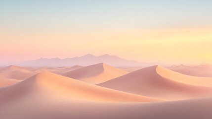 Serene Desert Dunes Under a Soft Sunset Sky