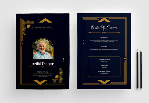 Memorial Program Funeral Template Design