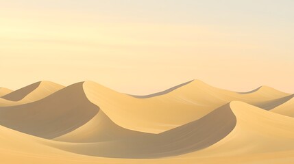 Golden Desert Dunes Under a Pale Sky