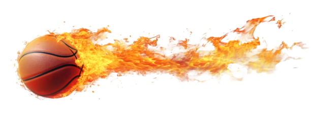 Fiery Basketball in Motion a blazing sports image,