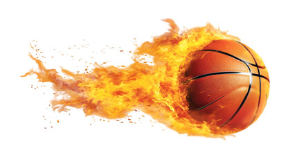 Fiery Basketball Intense Game Action Sport
