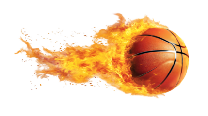 Fiery Basketball Intense Game Action Sport