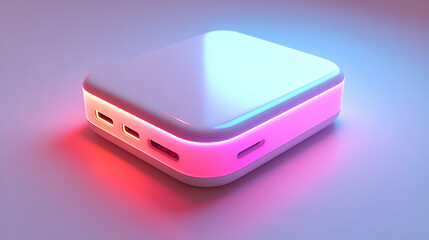 3D Illustration - Modern Device with Glowing Lights, Futuristic Technology, Innovation