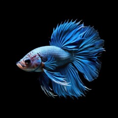 Fototapeta premium the AI Image Generator, Beautiful Blue Betta Fish Showcasing Graceful Fins