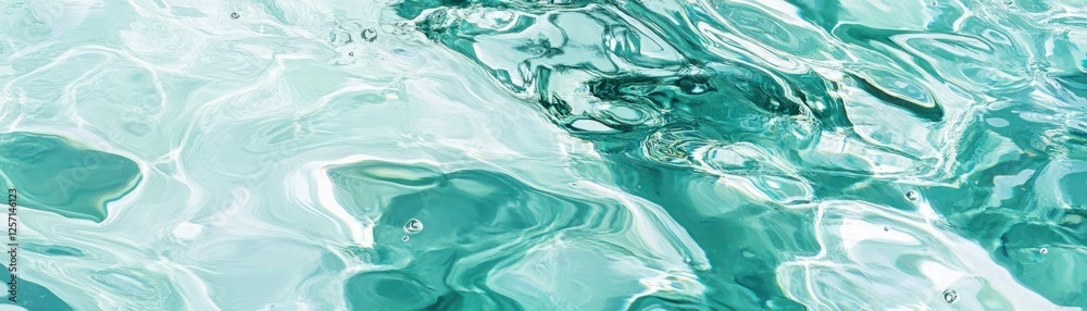 Poster Turquoise water surface with ripple patterns creates a calming effect