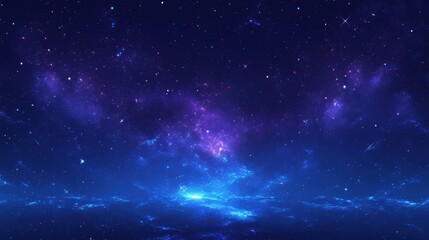 Fototapeta premium Abstract celestial background with stars and galaxies in deep purples and cosmic blues, highlighting the vastness and wonder of the cosmos. Ideal for space and science-themed projects.