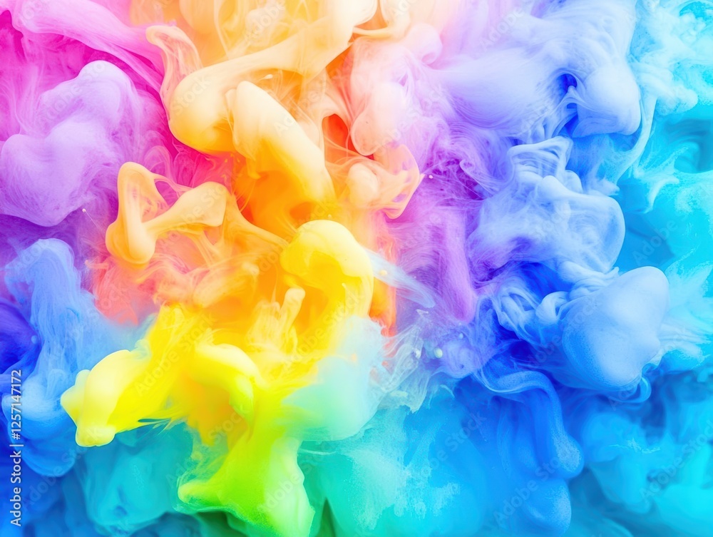 Fototapete Vibrant colorful smoke background with swirling patterns creating an abstract artistic effect