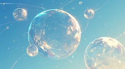 Abstract celestial orbs with soft glows. Featuring muted colors and ethereal lighting. Emphasizing calmness and elegance. Ideal for serene and artistic-themed designs.