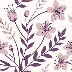 Seamless International Women's Day pattern with roses and flowers