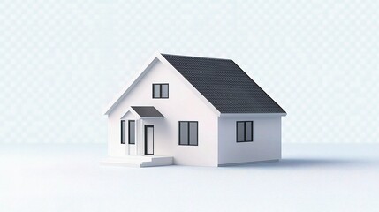 Fototapeta premium Simple Modern White House Model with Clean Lines and Minimalist Design