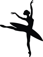 Fototapeta premium Silhouette Ballerina Dance Vector Illustration Transparent Background