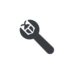 A bug with a wrench vector icon