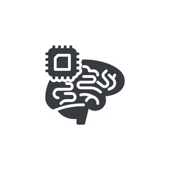 Fototapeta premium A circuit board with a brain vector icon