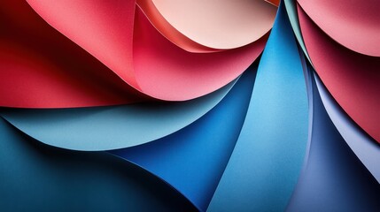 Colorful paper swirls, abstract background, studio shot, design