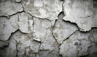 Fototapeta premium Cracked plaster wall texture, urban decay background