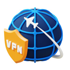 secure vpn 3d illustration