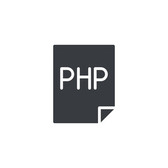 A document with PHP written vector icon