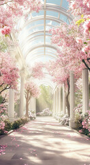 pink flowers in the park