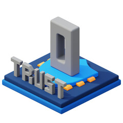 zero trust architecture 3d illustration