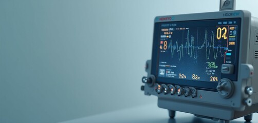 Heartbeat Monitor Displaying Graph with Clear Readings and Sensors