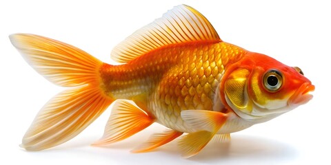 Fototapeta premium goldfish isolated on white background