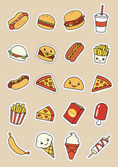 fast food icon illustration