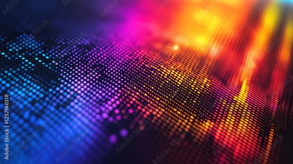 Poster vibrant spectrum of digital array with abstract light and color gradations