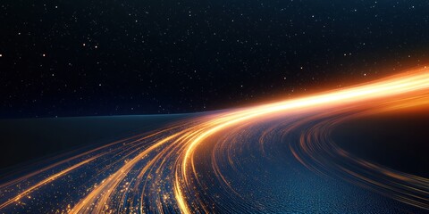 Celestial Trails Of Light Across A Dark Expanse