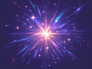 Naklejka premium Abstract cosmic energy radiance background. Featuring cosmic energy radiance and bright colors. Emphasizing depth and motion. Ideal for space and dynamic themes.