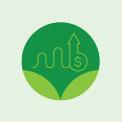 Sustainable financial icon vector.