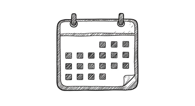 Calendar Sketch Illustration for Planning and Scheduling Reminders