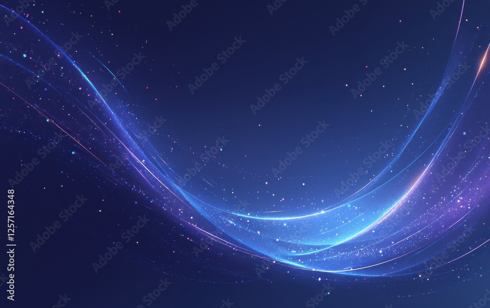 Wall mural abstract cosmic light waves background with cosmic light waves and vibrant star patterns. emphasizin