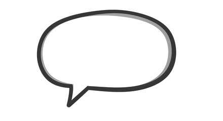 Speech Bubble Illustration with Outline for Communication and Design Uses