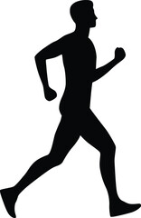 Silhouette Running/Sprinting Vector Illustration Transparent Background