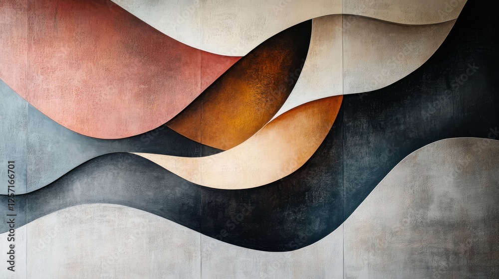 Fototapete abstract undulating shapes create a modern textured wall design