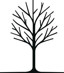 Obraz premium Silhouette Trees Vector Illustration Transparent Background