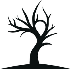 Obraz premium Silhouette Trees Vector Illustration Transparent Background