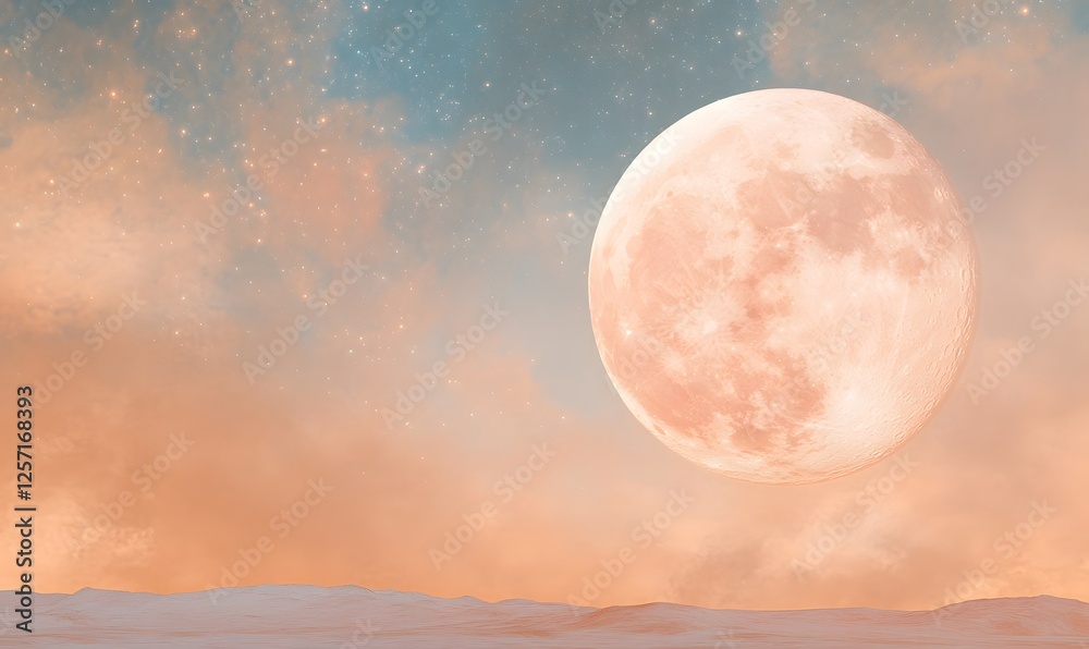 Canvas Prints mysterious and captivating scene featuring a large, shining full moon, generative ai
