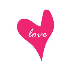 pink heart love symbol, romantic love heart design, love text heart art