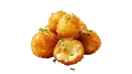 Crispy Fried Cheese Balls Melted Cheese Center Appetizer Food