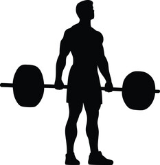 Silhouette Weightlifting/Gym/Fitness Vector Illustration Transparent Background